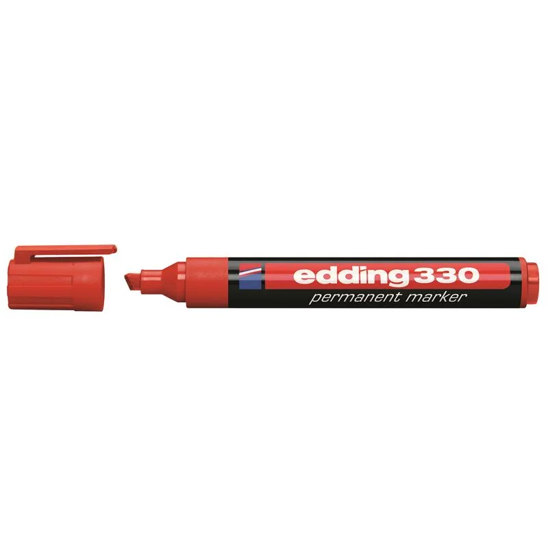 EDDİNG 330 KIRMIZI PERMANENT KESİK UÇ MARKER KALEM (Best)