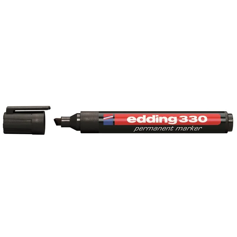 EDDİNG 330 SİYAH PERMANENT KESİK UÇ MARKER KALEM (Best)
