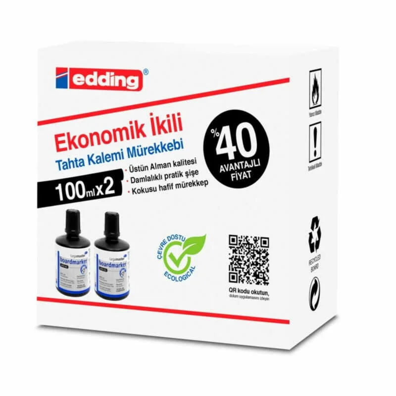EDDİNG LM-1199K201 SİYAH TAHTA KALEMİ MÜREKKEBİ 2 Lİ (%40 AVANTAJLI FİYAT) (Best)