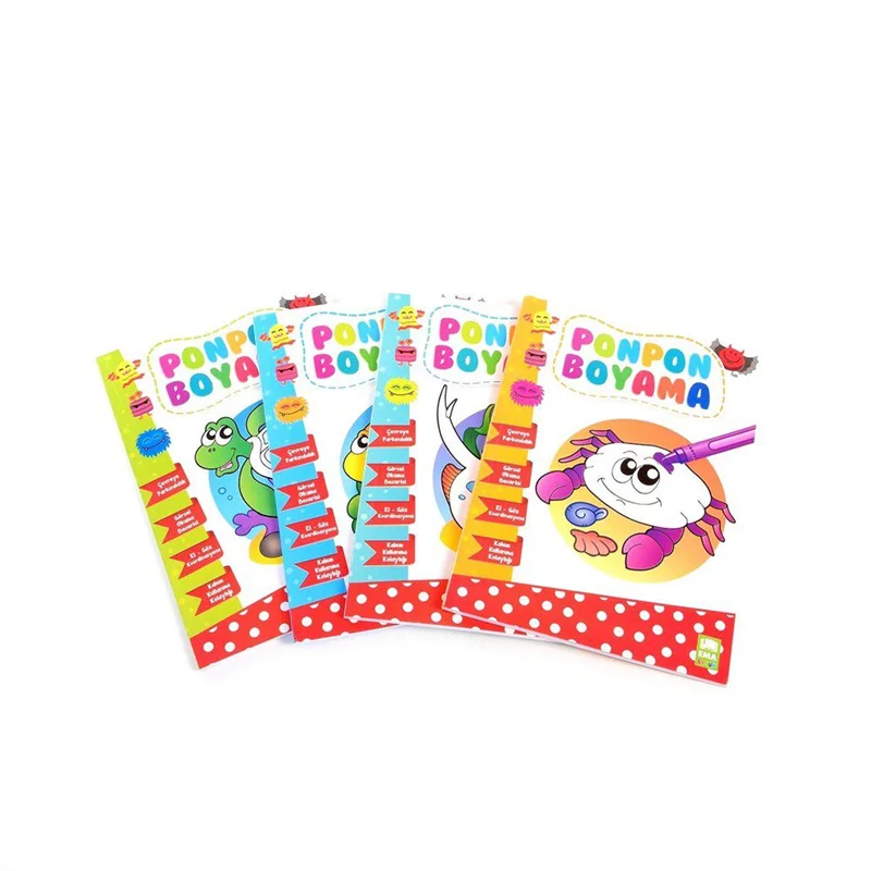 EMA ÇOCUK PONPON BOYAMA KİTABI 1-4 (Best)