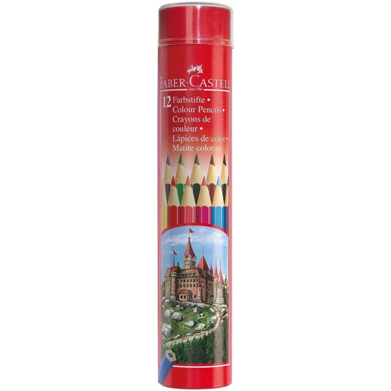 FABER 12 RENK METAL TÜP KURU BOYA KALEMİ 116512 (Best)