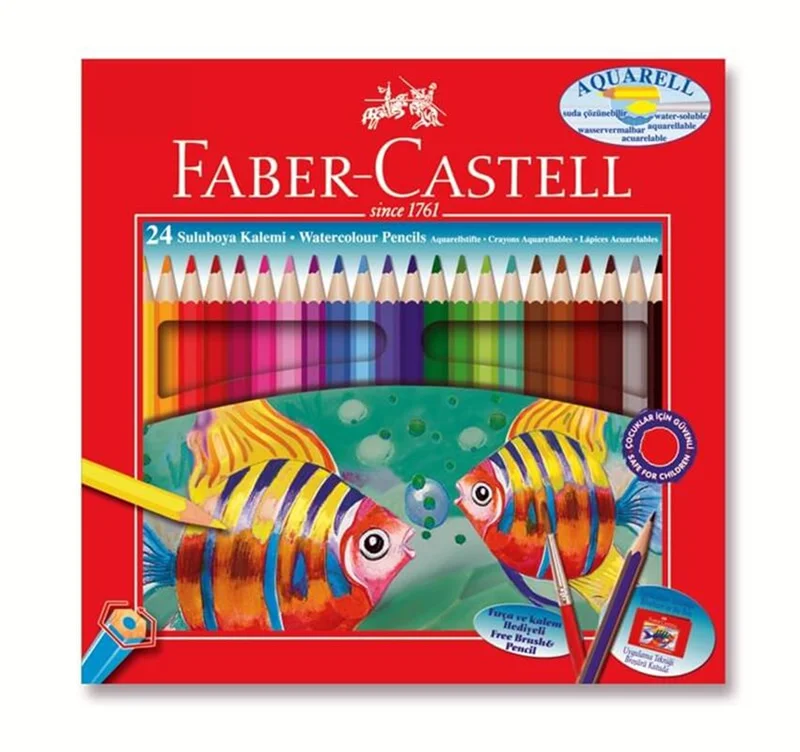 FABER 24 RENK AQUAREL BOYA KALEMİ KARTON KT 110624 (Best)