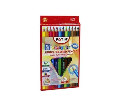FATİH 12 RENK ÜÇGEN JUMBO KURU BOYA 33490 (Best)