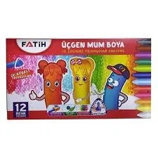 FATİH 12 RENK WAX CRAYON JUMBO ÜÇGEN MUM BOYA 50220CB12R (Best)