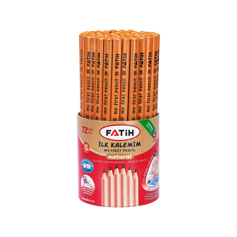 FATİH JUMBO ÜÇGEN İLK KALEMİM NATUREL KURŞUN KALEM 72 Lİ 12052 (Best)