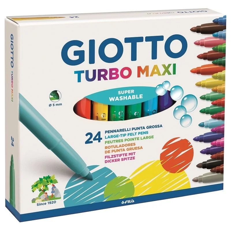 GIOTTO 455000 TURBO MAXI 24 RENK KEÇELİ KALEM (Best)
