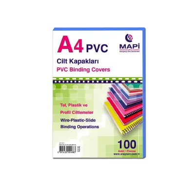 MAPİ A4 PVC CİLT KAPAĞI MAVİ 160mic. 2040204 (KAMPANYA) (Best)