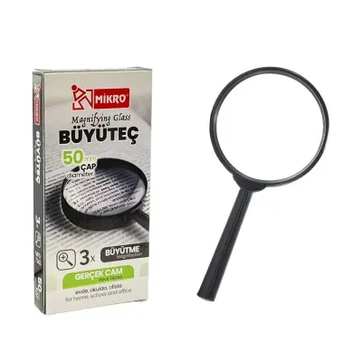 MİKRO MFG-7243-50 BÜYÜTEÇ 50MM GERÇEK CAM MAGNIFYING GLASS