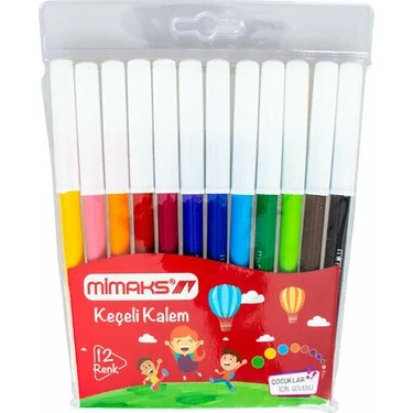 MİMAKS 12 RENK KEÇELİ KALEM FK-8912 (KAMPANYA) (Best)
