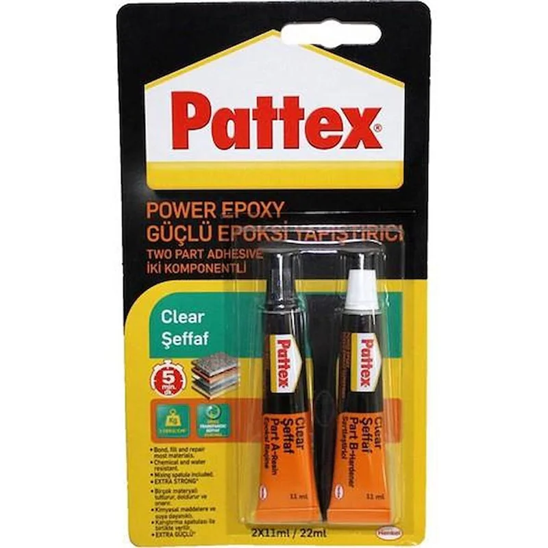PATTEX ŞEFFAF RAPID EPOXY GÜÇLÜ YAPIŞTIRICI 2x11 ml 1992012 (Best)