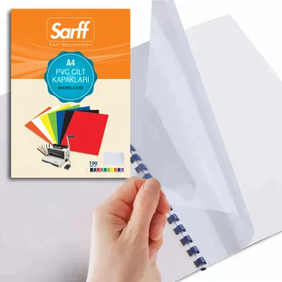 SARFF A4 BUZLU ŞEFFAF PVC CİLT KAPAKLARI - 100ADET