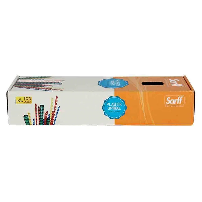 SARFF 12MM MAVİ PLASTİK SPİRAL KUTU - 100ADET