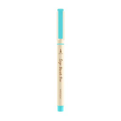 WRITECH W-827 FIRÇA TİP KEÇELİ KALEM AQUA - 12'Lİ KUTU