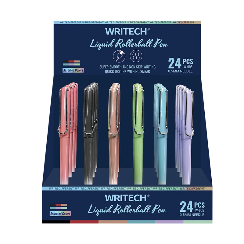 WRITECH W-905 LIQUID ROLLER 4 RENK 0,5MM KALEM - 24'LÜ DISPLAY