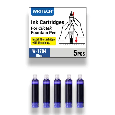 WRITECH W-1784 DOLMA KALEM MÜREKKEBİ MAVİ - 5’Lİ KUTU