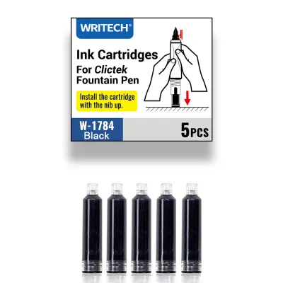 WRITECH W-1784 DOLMA KALEM MÜREKKEBİ SİYAH - 5’Lİ KUTU