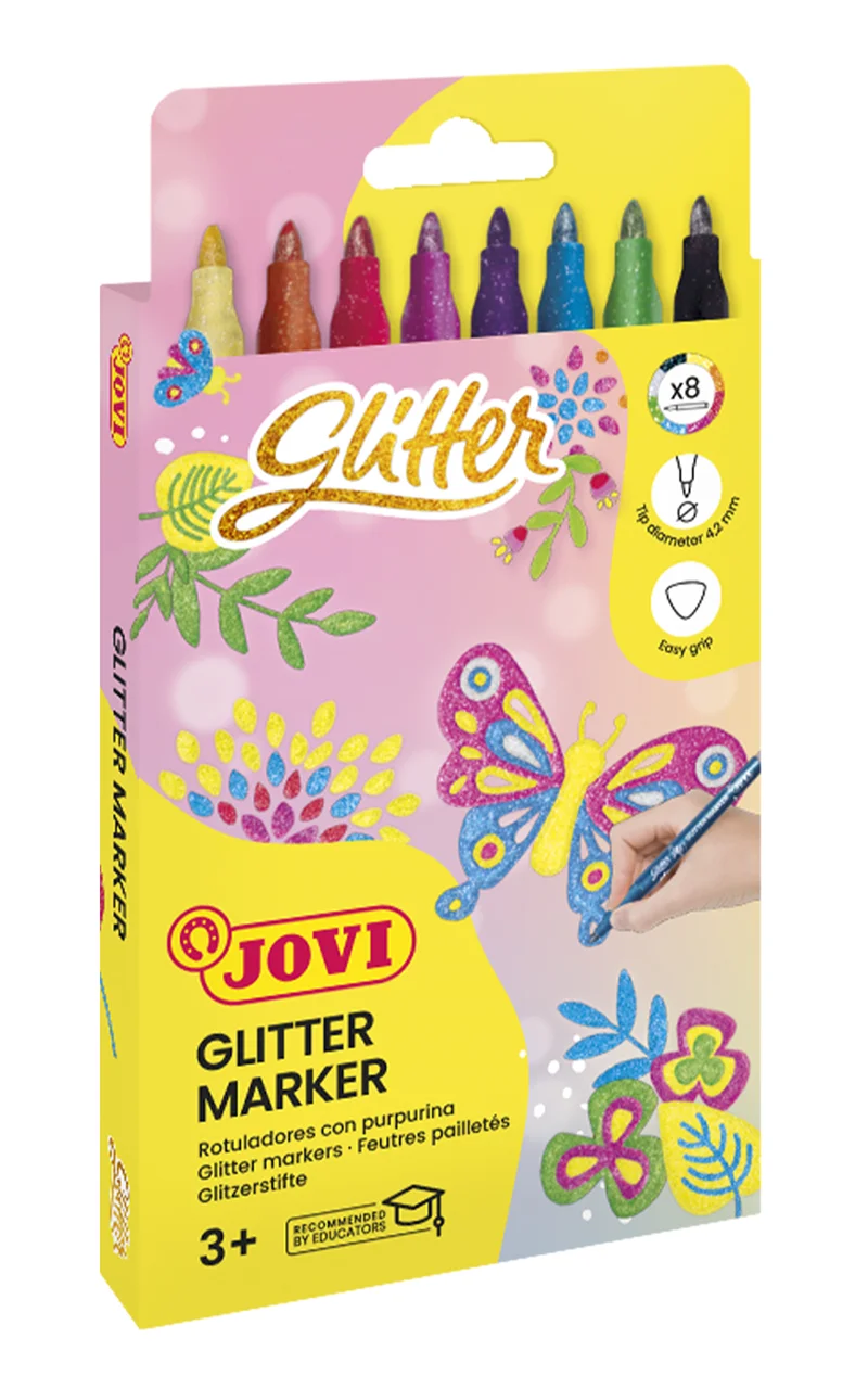 JOVI 1608G GLITTER MARKER PARLAK KEÇELİ KALEM - 8 RENK