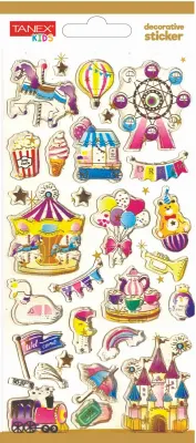 TANEX ETİKET DECORATİVE STICKER-18 PUFFY 5 ADET TNX-5017
