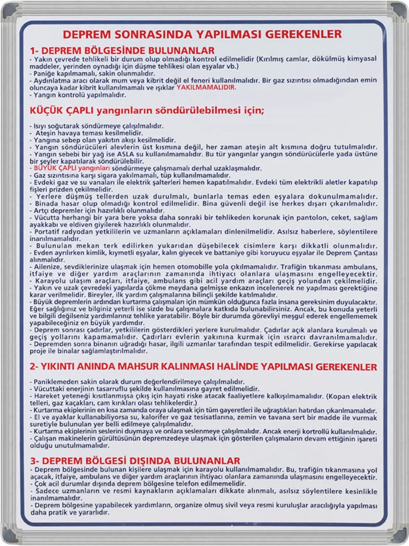 PANDA EĞİTİM DEPREM SONRASI ALÜMİNYUM ÇERÇEVE 50X70 PAN 519