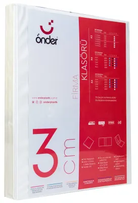 ÖNDER HALKALI DOSYA A3 DİKEY 4 HALKA 3 CM BEYAZ 2020-5