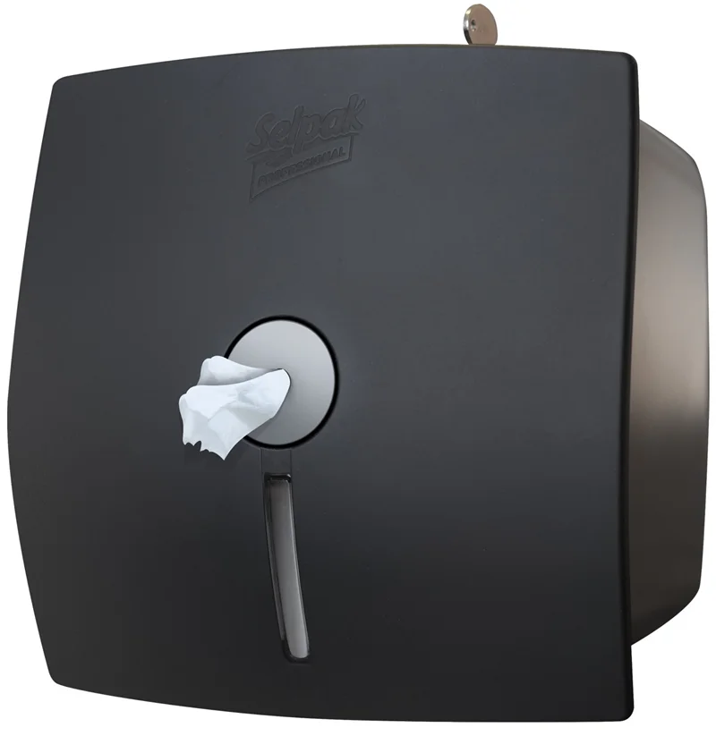 SELPAK PROFESSIONAL EKİPMAN WAVE İÇTEN ÇEKMELİ TUVALET KAĞIDI DİSPENSERİ SİYAH 9614117