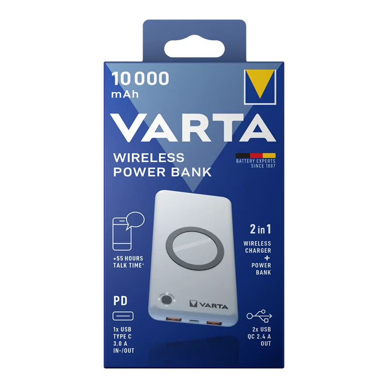 VARTA POWERBANK KABLOSUZ 10000'LİK