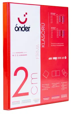 ÖNDER HALKALI DOSYA A4 2 HALKA 2 CM KIRMIZI 2002-2