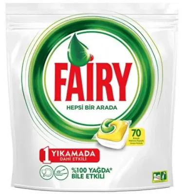 FAIRY BULAŞIK MAKİNESİ DETERJANI TABLET HEPSİ BİR ARADA LİMON 70 Lİ