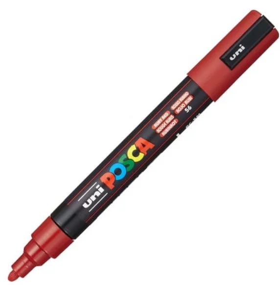 UNİ POSTER MARKÖRÜ POSCA PC-5M 1.8-2.5 YAKUT KIRMIZI