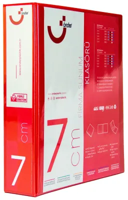ÖNDER HALKALI DOSYA A4 2 HALKA 7 CM KIRMIZI 2007-2