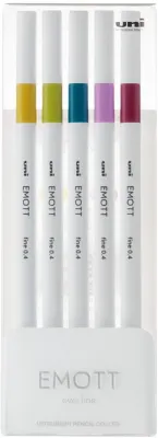 UNİ FINELINER KALEM EMOTT SET PEM-SY/5C.08 0.4 RETRO RENKLER 5 Lİ