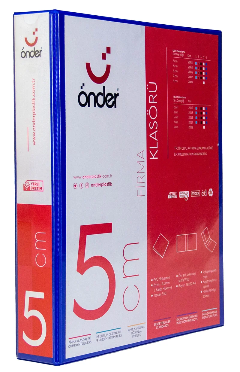 ÖNDER HALKALI DOSYA A4 4 HALKA 5 CM LACİVERT 2015-6