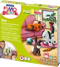 FIMO KIDS MODELLEME KİLİ SET F&amp;P EVCİL HAYVANLAR 8034 02 LZ02