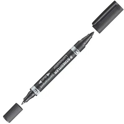 STAEDTLER PERMANENT MARKÖR LUMOCOLOR DUO YUVARLAK ÇİFT UÇ SİYAH 348-9