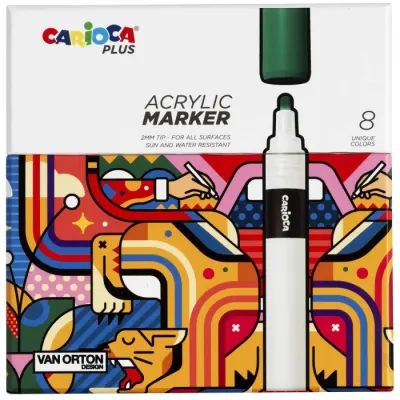 CARIOCA PLUS AKRİLİK MARKER 8 Lİ (SERT KUTU) 45209