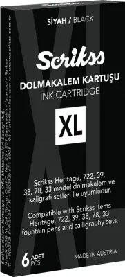 SCRIKSS DOLMA KALEM  KARTUŞU XL 6 LI PAKET SİYAH