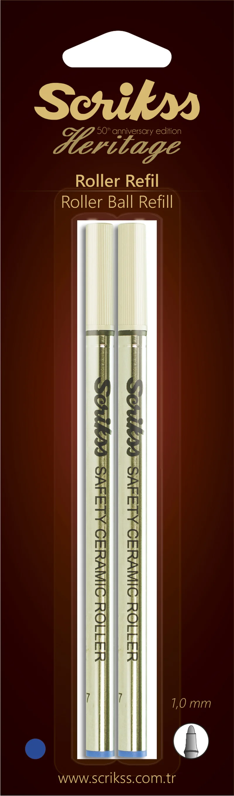 SCRIKSS ROLLER KALEM  REFİLİ HERITAGE 1.0 MAVİ 2 Lİ BLS.