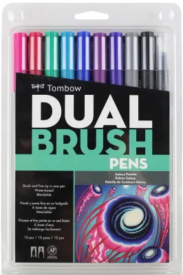 TOMBOW AB-T DUAL BRUSH PEN GRAFİK KALEMİ  SETİ 10 RENK GALAXY T-AB-T-10CGA