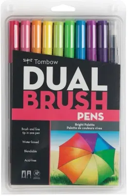 TOMBOW AB-T DUAL BRUSH PEN GRAFİK KALEMİ  SETİ 10 RENK BRIGHT T-AB-T-10CBR