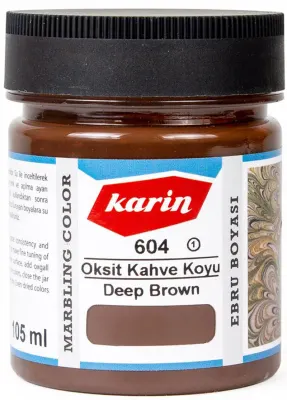 KARİN EBRU BOYASI 105 ML 604 OKSİT KAHVE KOYU  61604105