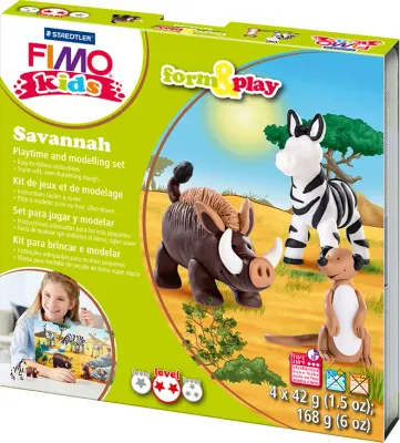 FIMO KIDS MODELLEME KİLİ SET F&amp;P SAVNNAH 8034 24 LZ