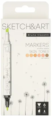 BRUNO VISCONTI TWIN MARKER SKETCH &amp; ART 6 RENK PORTRAIT 22-0081/09