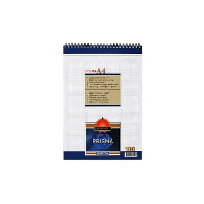 GIPTA PRISMA A4 100 YP. KARELİ SPİRALLİ KARTON KAPAK BLOKNOT 1377