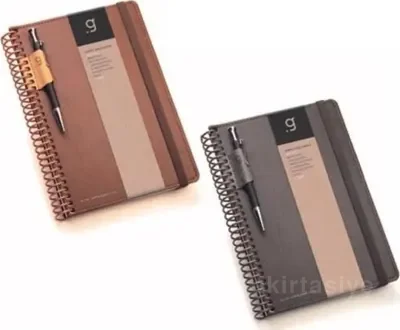 GIPTA ELITE 17x24 100 YP. KARELİ SPİRALLİ DERİ KAPAK DEFTER 6970