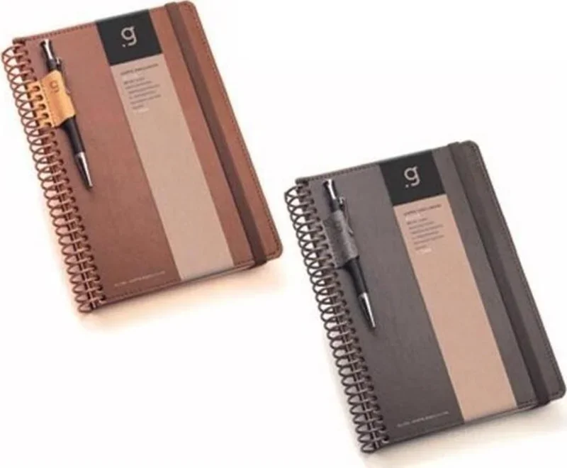 GIPTA ELITE 17x24 100 YP. KARELİ SPİRALLİ DERİ KAPAK DEFTER 6970