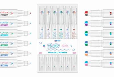 GIPTA TWIN MARKER ÜÇ BOYUTLU ÇİFT ÇİZGİ UÇ 6 RENK SET F153300