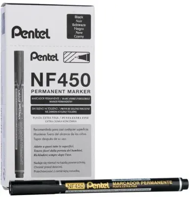 PENTEL PERMANENT MARKÖR MARCADOR NF450 EKSTRA İNCE UÇ SİYAH Y NF450-A