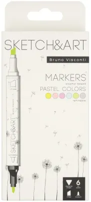 BRUNO VISCONTI TWIN MARKER SKETCH &amp; ART 6 RENK PASTEL 22-0081/03