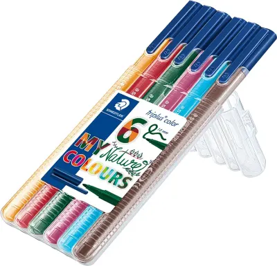 STAEDTLER KEÇELİ KALEM TRIPLUS COLOR 1.0 SET NATURAL RENKLER 6 LI SET 323 SB6CS2