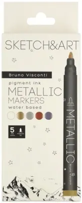BRUNO VISCONTI METALİK MARKER SKETCH &amp; ART 5 RENK 22-0096